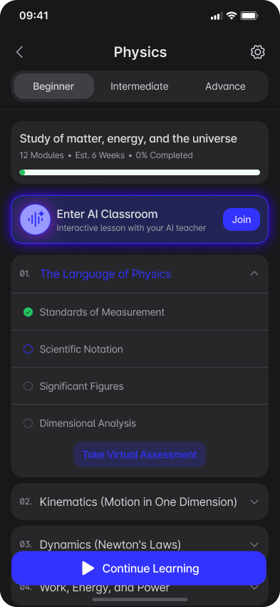 App preview — Physics syllabus